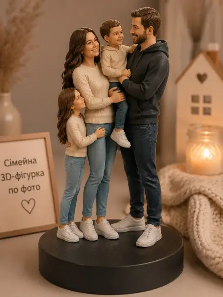 3d міні копія сім'ї за фотографіями — точна деталізація та ручний розпис облич родини 3d міні копія сім'ї за фотографіями — точна деталізація та ручний розпис облич родини